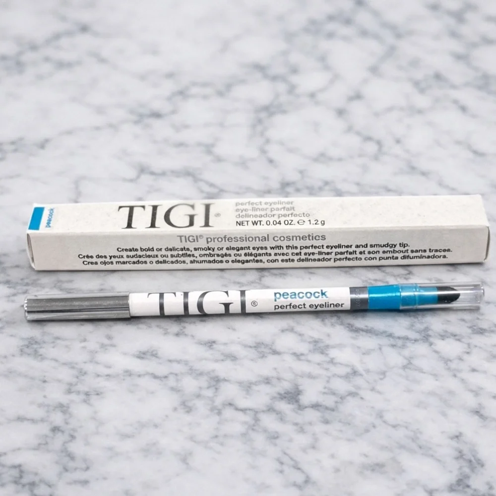 TIGI Perfect Eyeliner Peacock Blue Smudge Tip Dual End NWT
